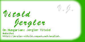 vitold jergler business card